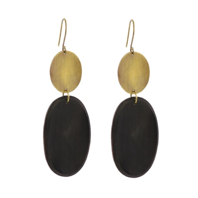 Leucadia Earrings & Horn - Ovals - Dark Horn