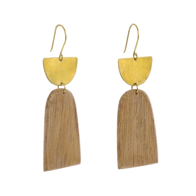 Leucadia Earrings & Wood - Arches - Light Wood