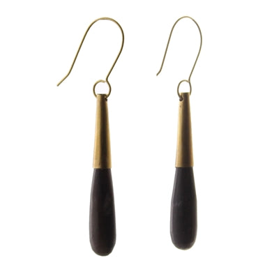 Teardrop Horn Earring - Sm - Dark Horn