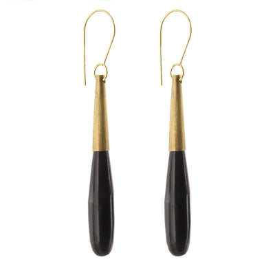 Teardrop Horn Earring - Lrg - Dark Horn