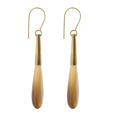 Teardrop Horn Earring - Lrg - Light Horn