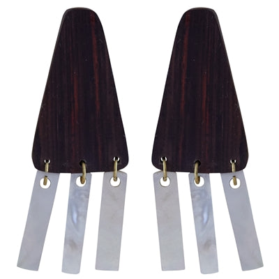 Rio Earring - Drop, Dark Wood, Mother of Pearl - Light