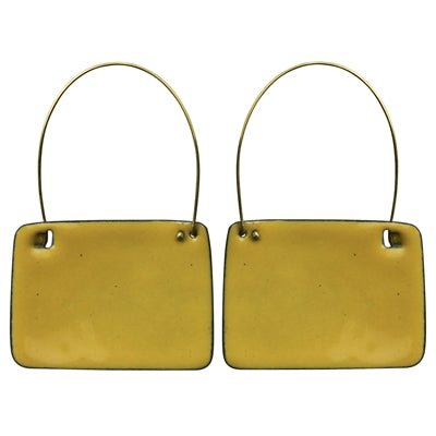 Earring - Rounded Trapezoid, Yellow