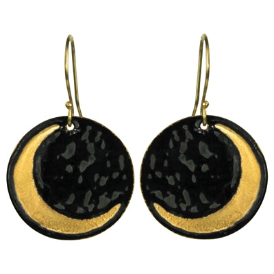 Earring - Crescent Moon, Black