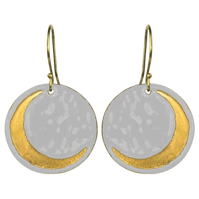Earring - Crescent Moon, White