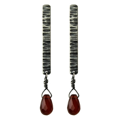Tab Post Earring with Carnelian