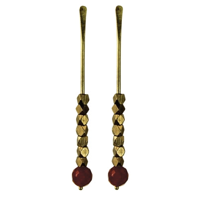 Bodhi Post Earring with Carnelian Beads