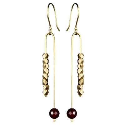 Bodhi Arch Earring with Carnelian Beads