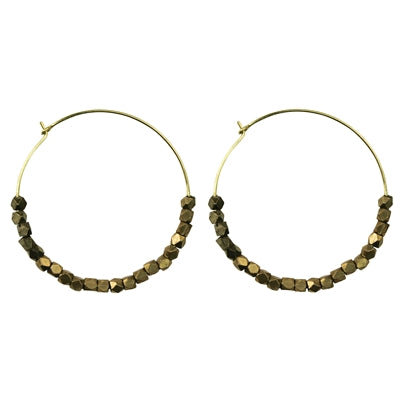 Bodhi Circle Earring with Truncated Brass Beads
