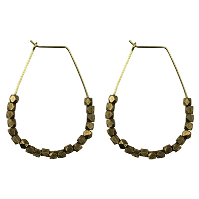 Bodhi Drop Earring with Truncated Brass Beads