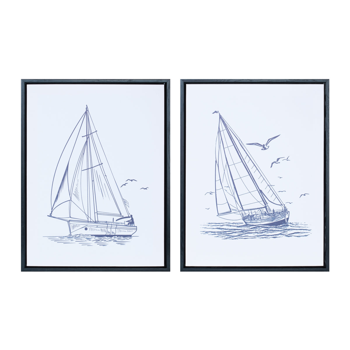 Framed Sailboat Print (S/2)