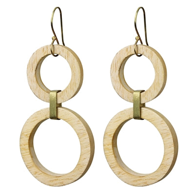 Lomas Earrings, Light Wood