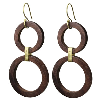 Lomas Earrings, Dark Wood