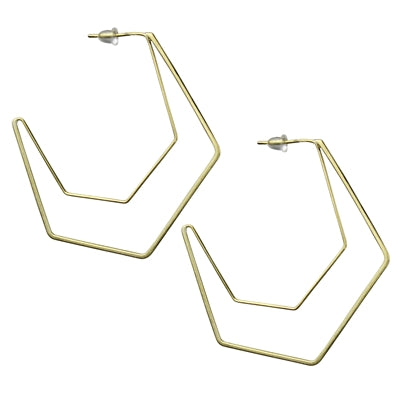 Leah Wire Earring, Hexagon