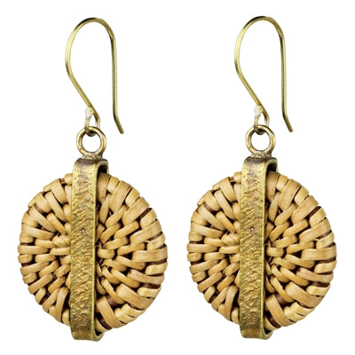 Biscayne Rattan Circle Earring