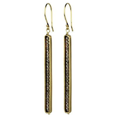 Linea Earring, Encased Grey Moonstone