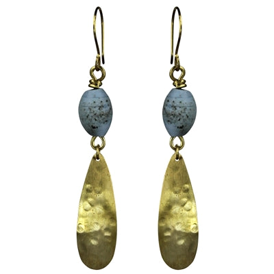 Petal with Bead Earring, Blue