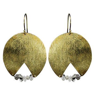 Cleft Earring, Herkimer Diamond