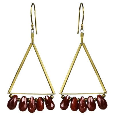 Triangle Earring, Carnelian