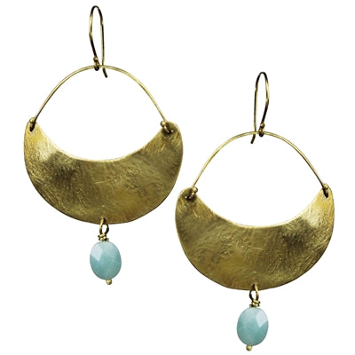 Crescent Earring, Amazonite