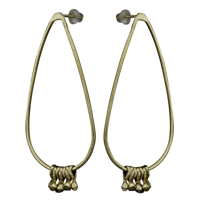 Dew Drop Earring, Brass Dangling Beads