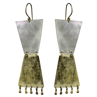 Trapezoid Earring, White MOP