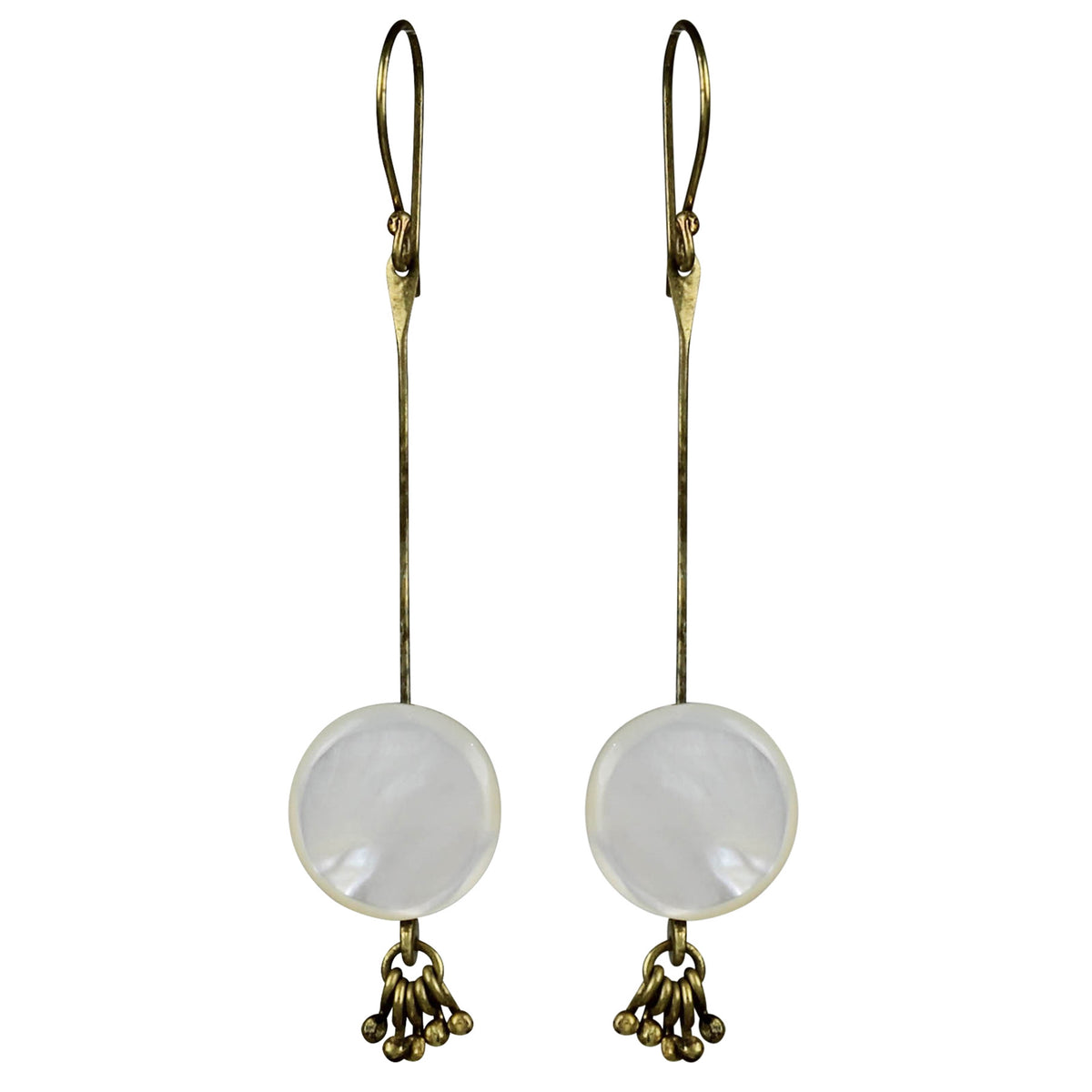 Earring, MOP & Tassels - Circle