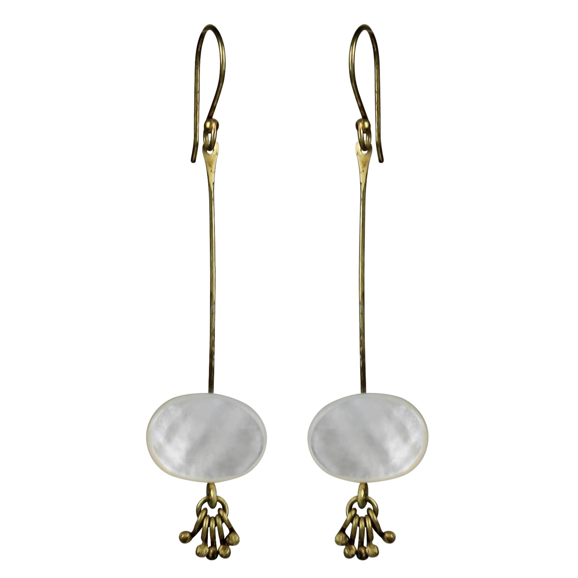 Earring, MOP & Tassels - Oblong
