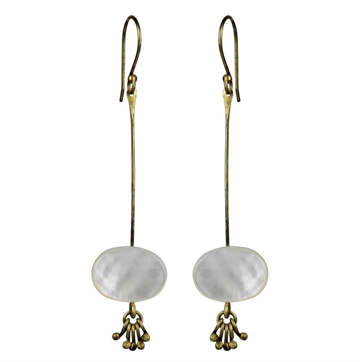 Earring, MOP & Tassels - Oblong