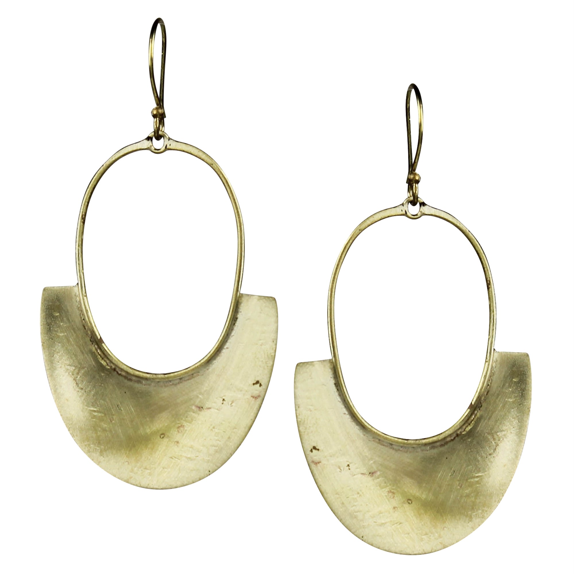 Earring, Rimmed Brass - Oval