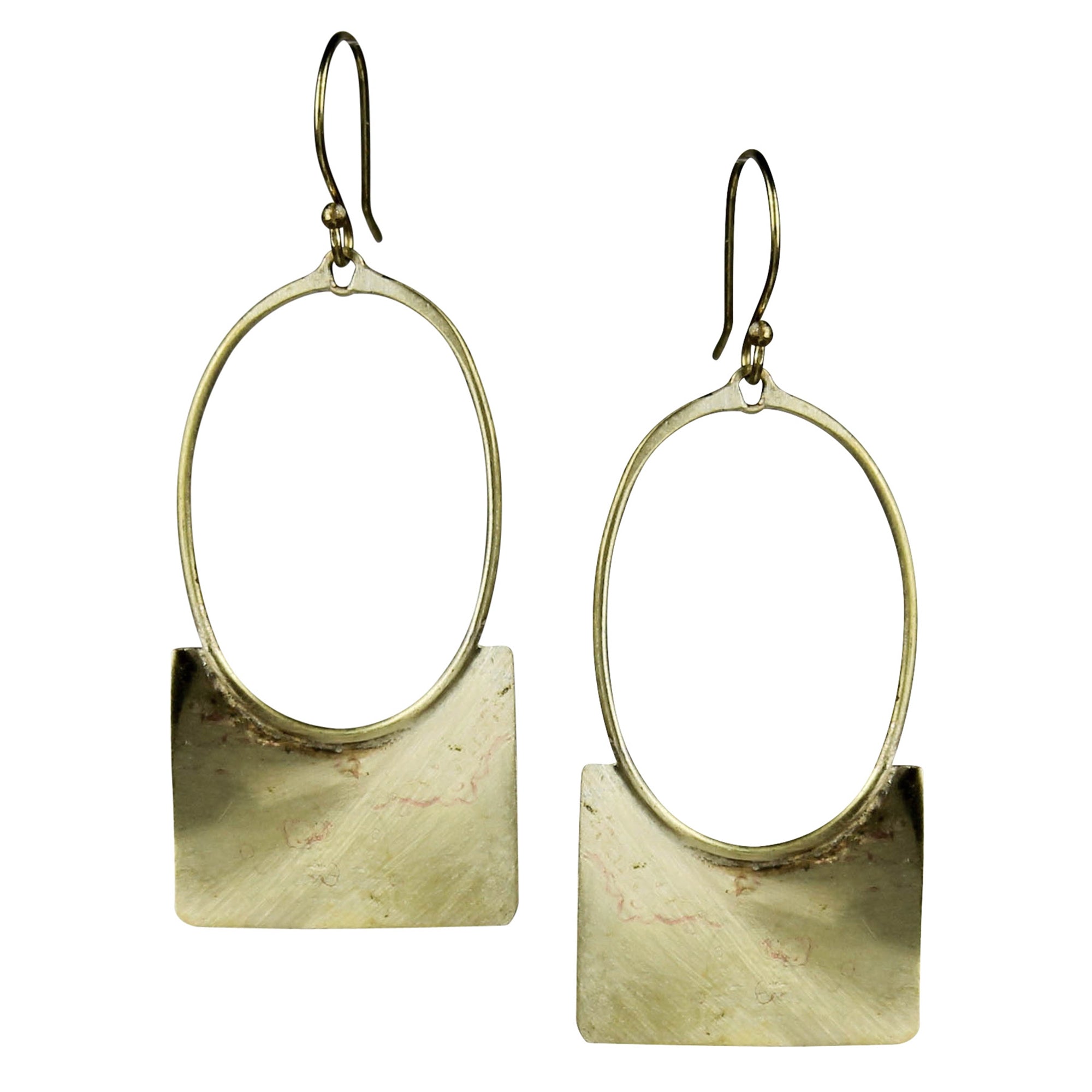 Earring, Rimmed Brass - Squared