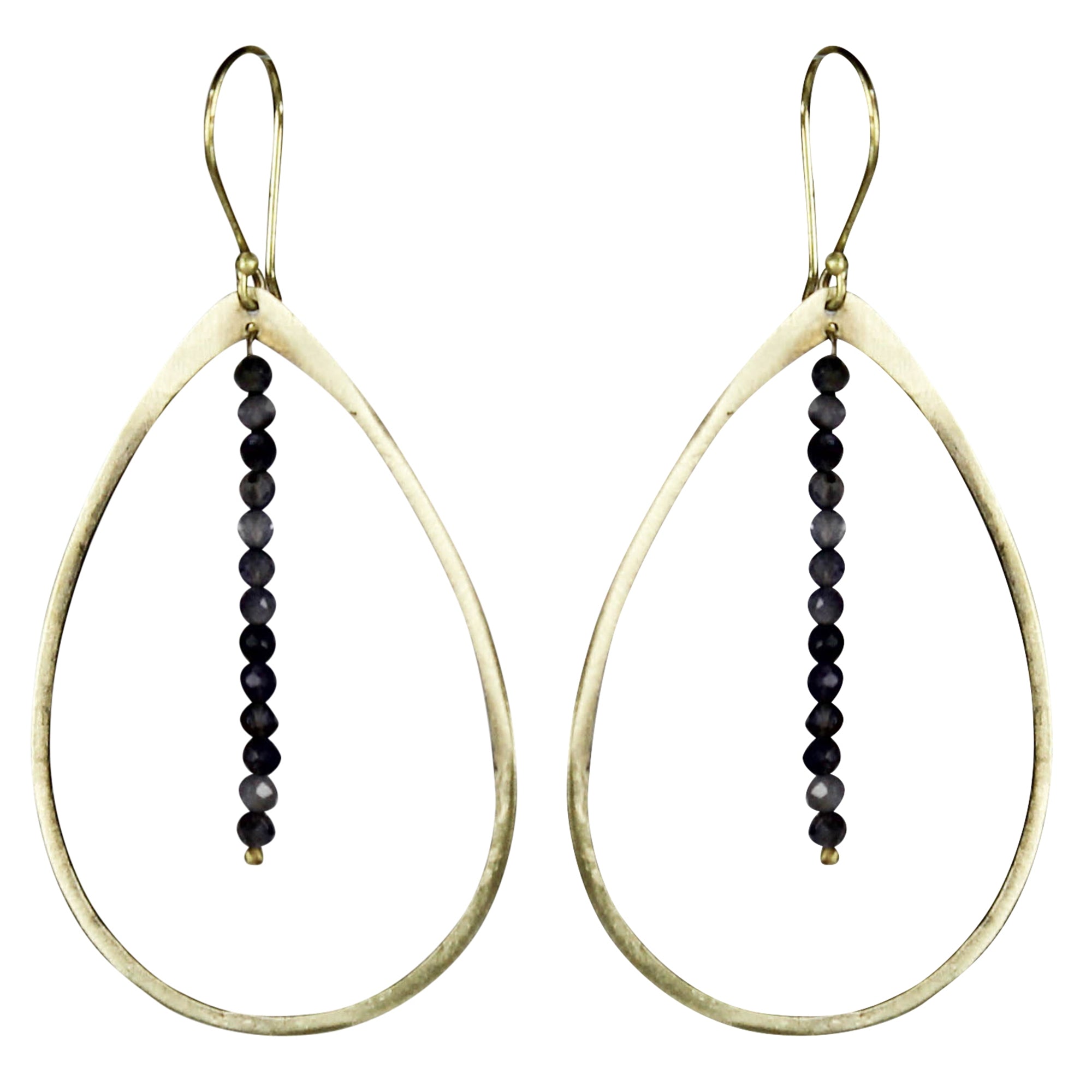 Earring with Iolite Beads