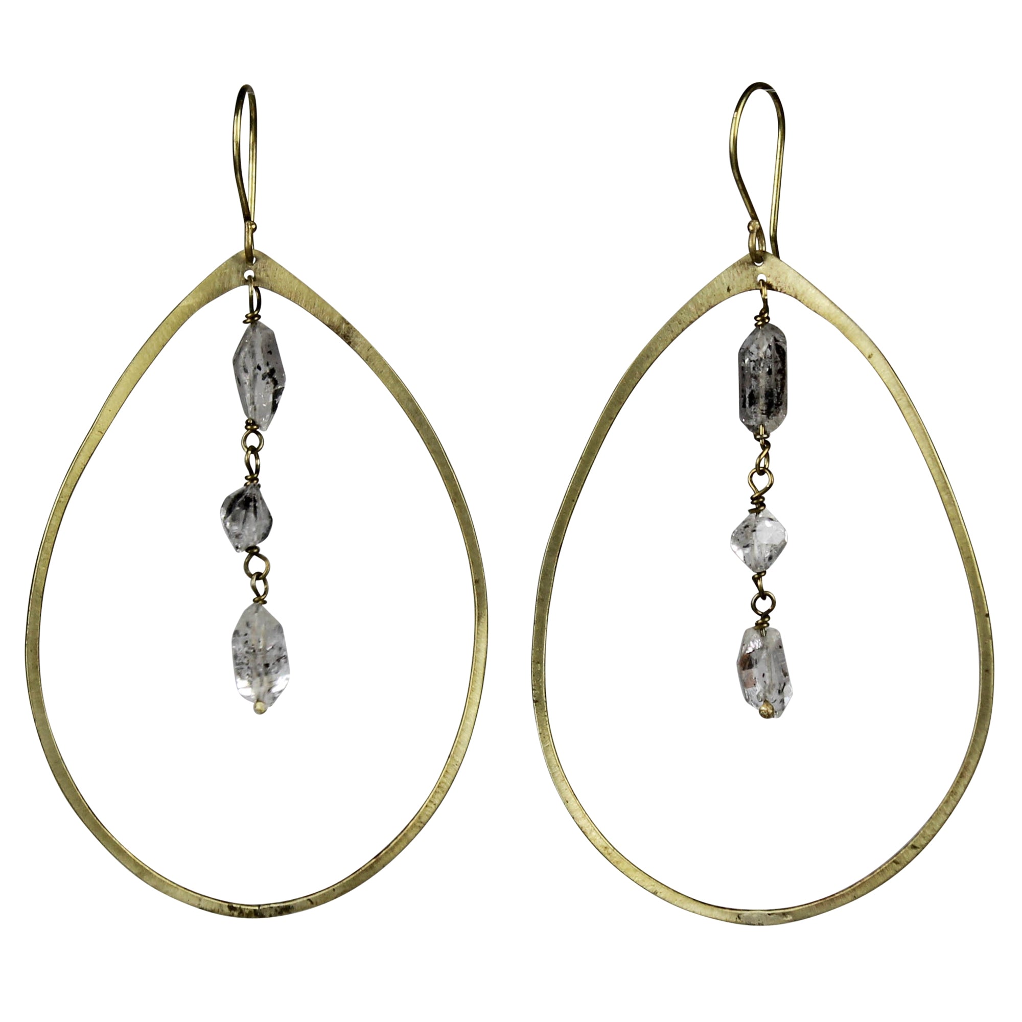 Earring, Dangling Herkimer Diamond