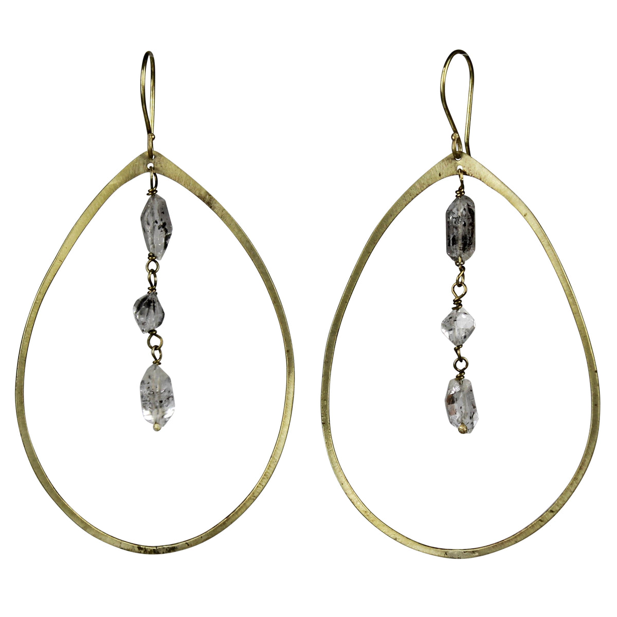 Earring, Dangling Herkimer Diamond