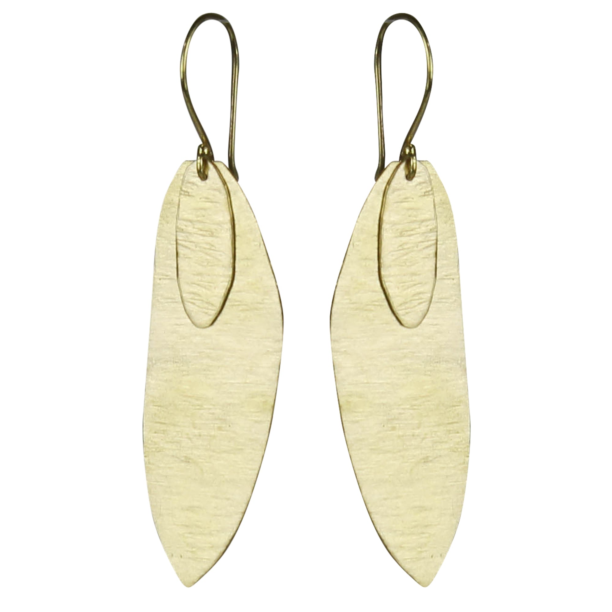 Earring, Brass Double Tab
