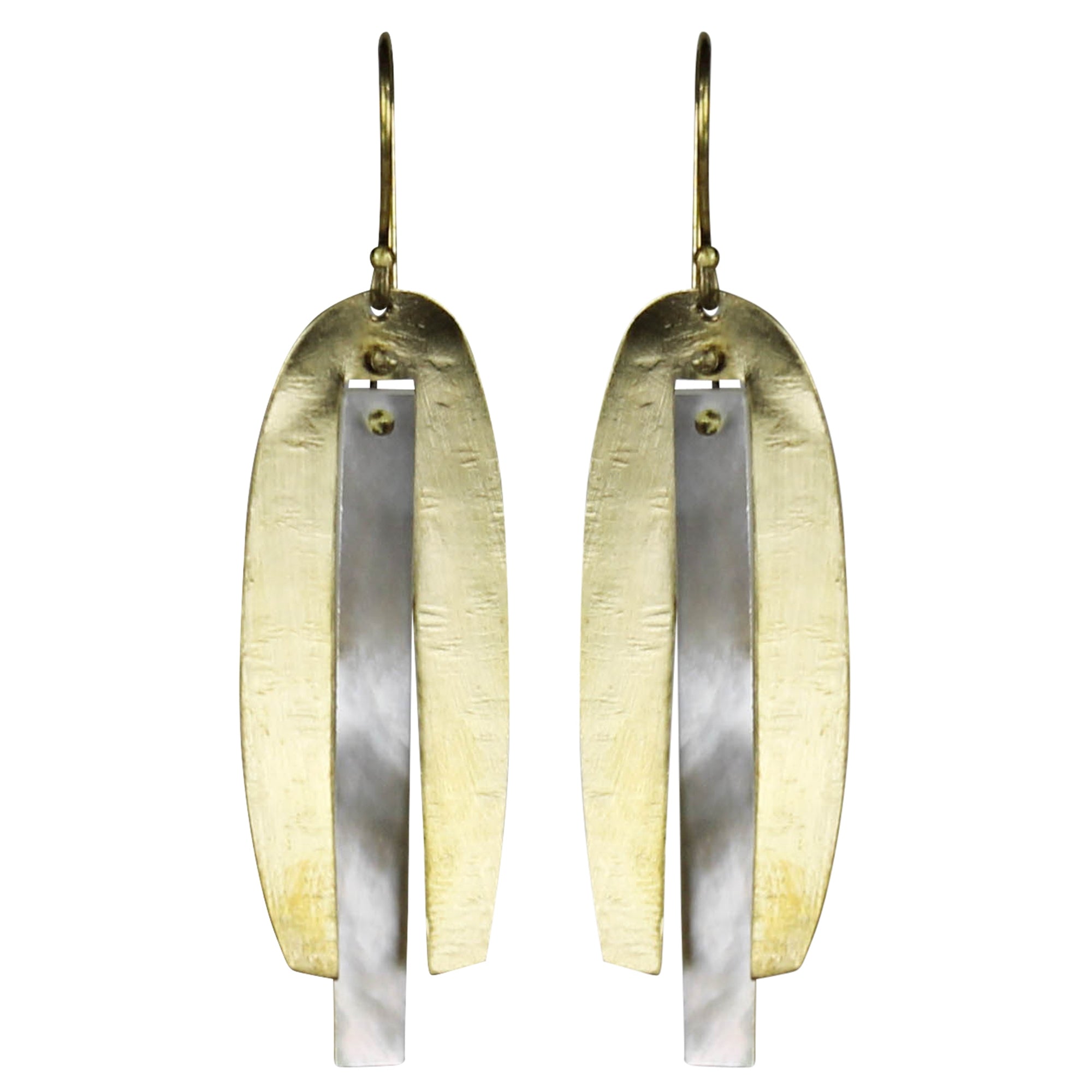 Earring, Brass with Long MOP