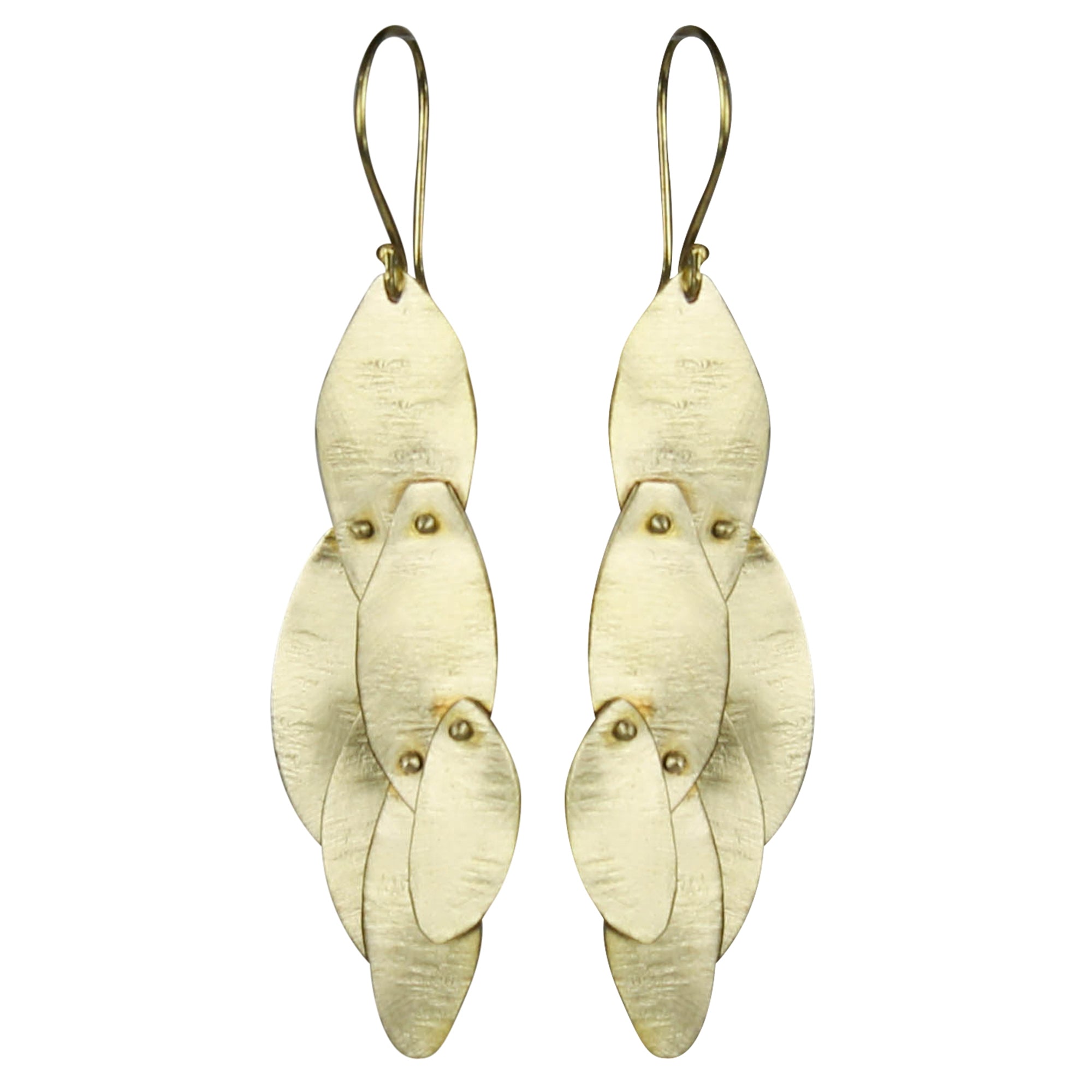 Earring, Brass Pinned Ovals