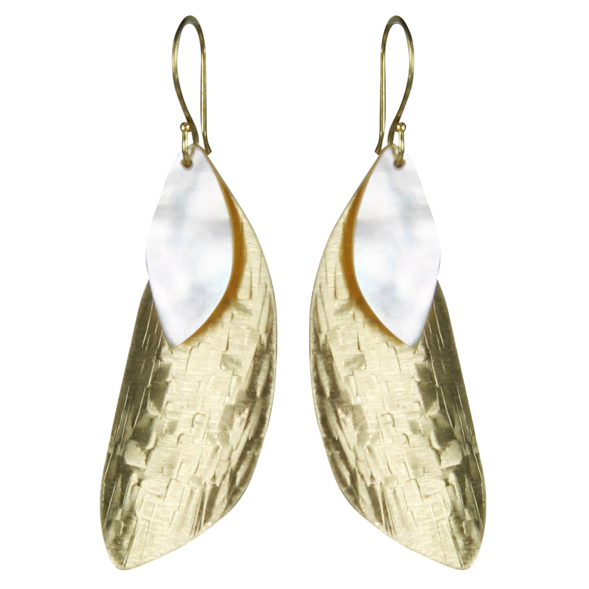 Earring, Brass and MOP Petals
