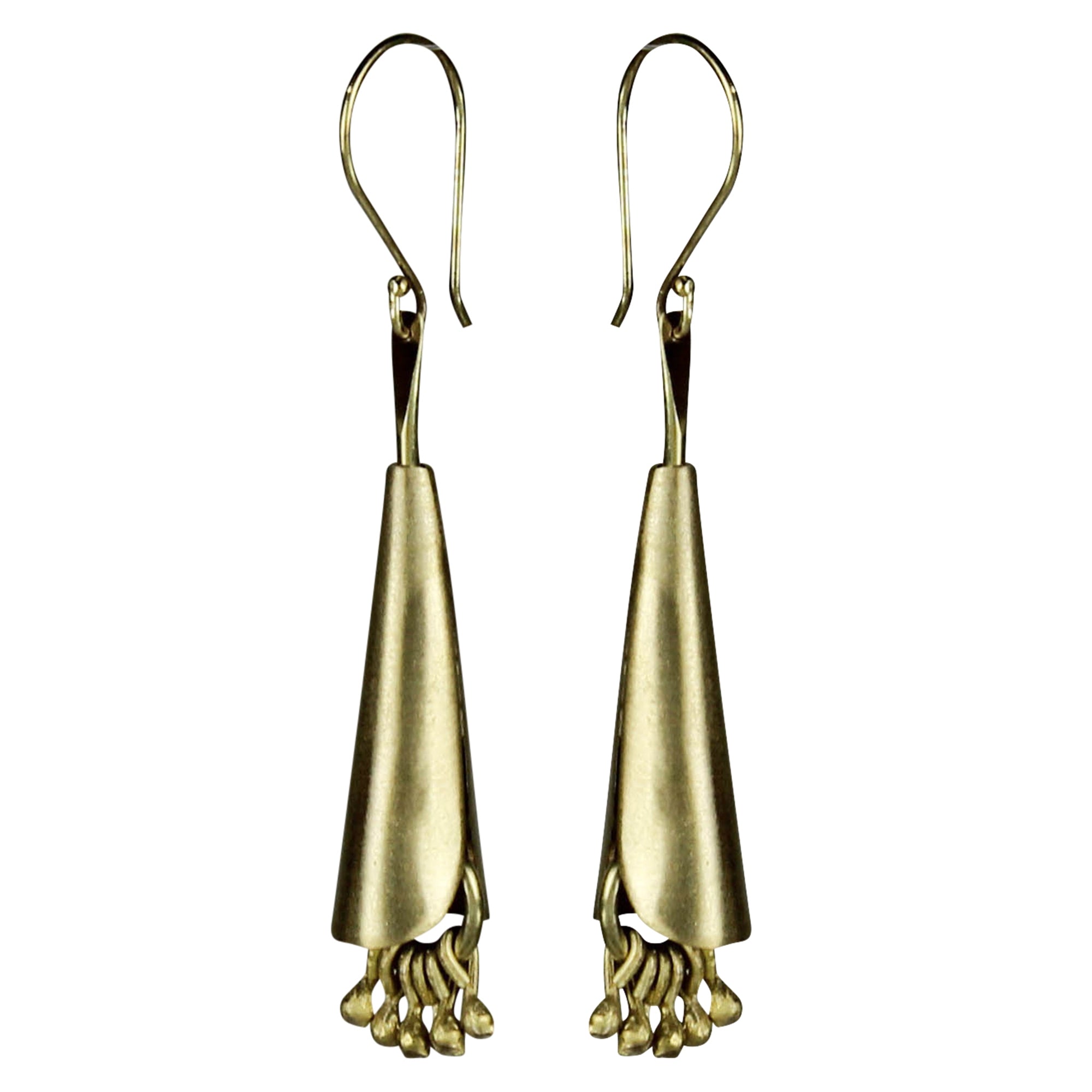 Earring, Brass Flower Pod