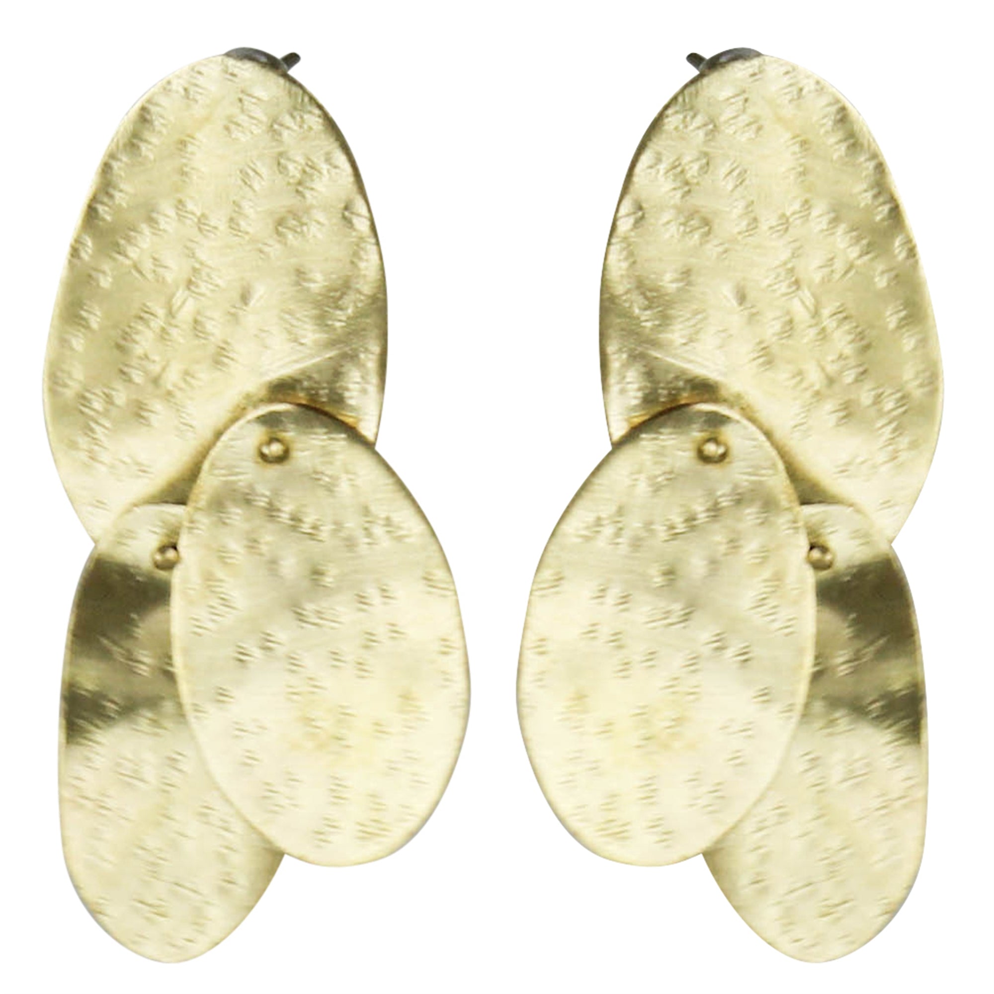 Earring, Linked Brass Ovals