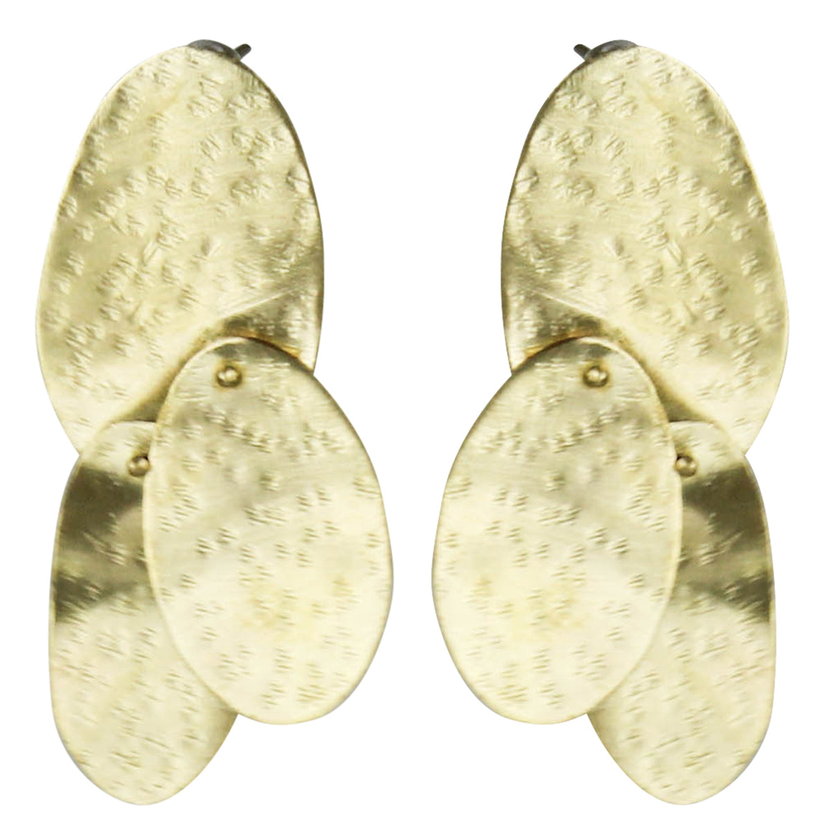 Earring, Linked Brass Ovals