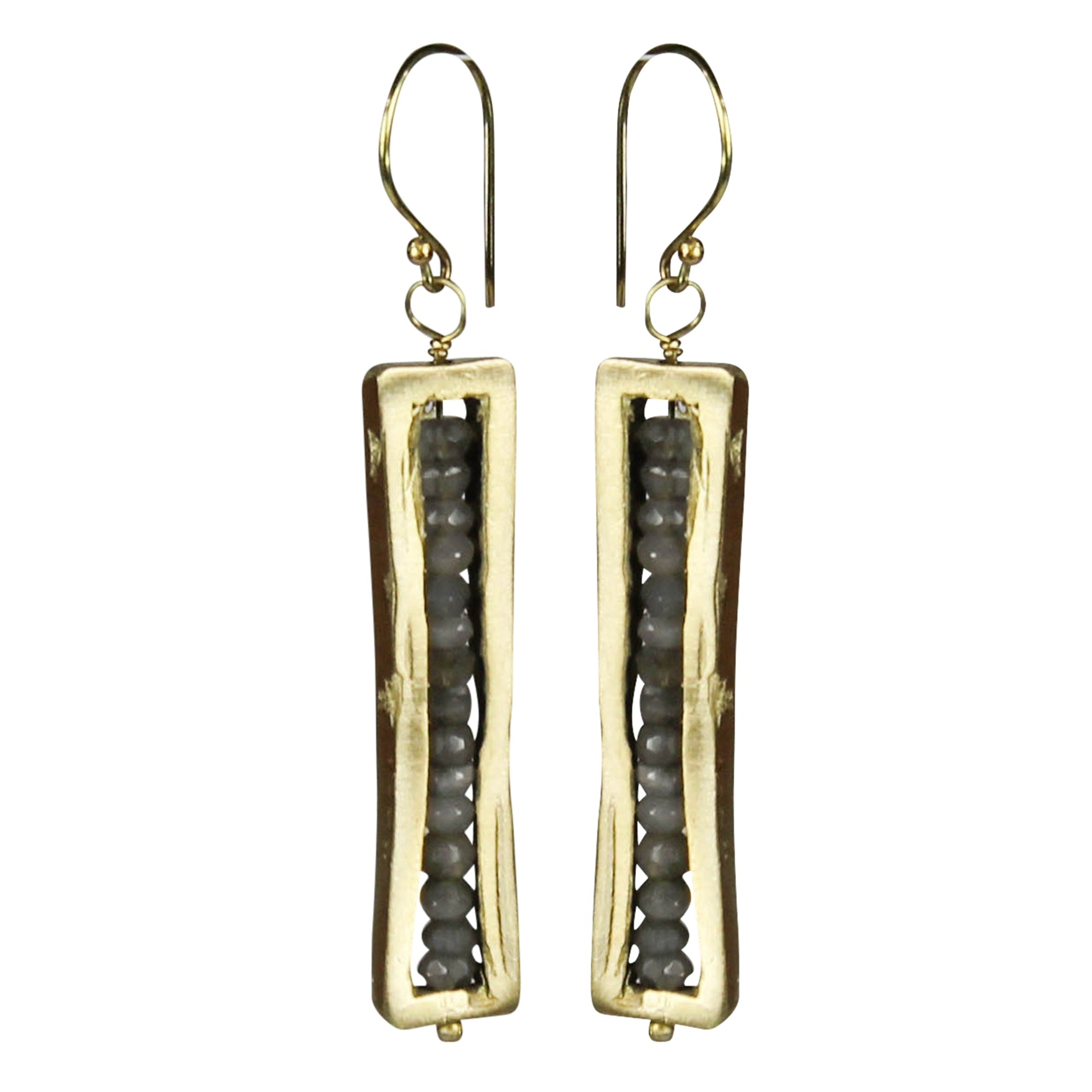 Cast Frame Earring - Grey Moonstone