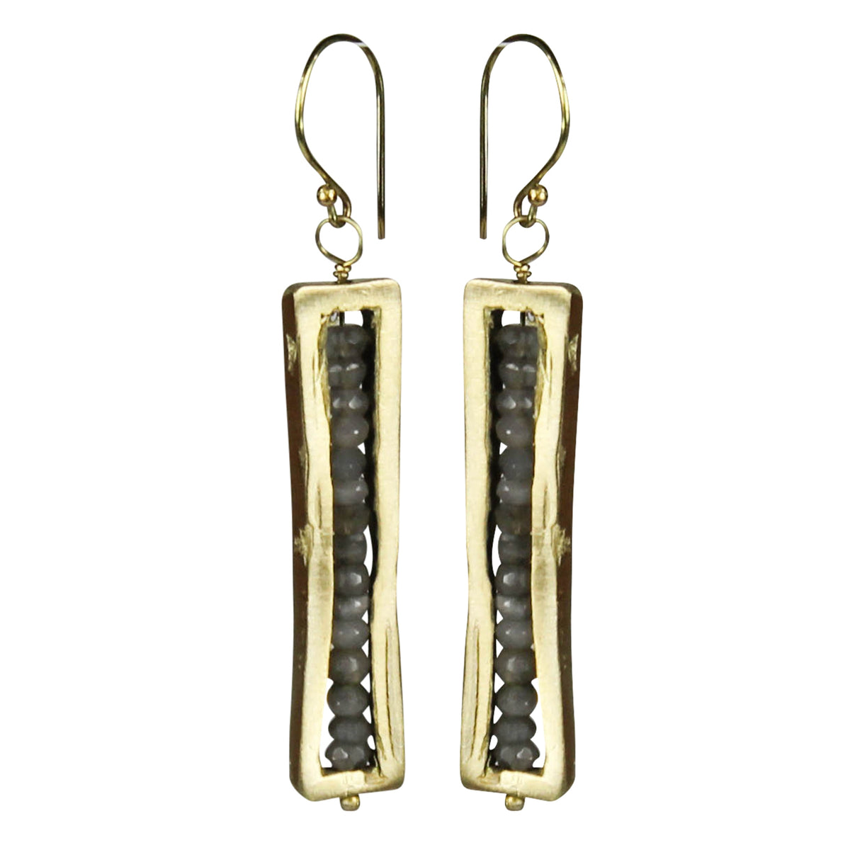 Cast Frame Earring - Grey Moonstone