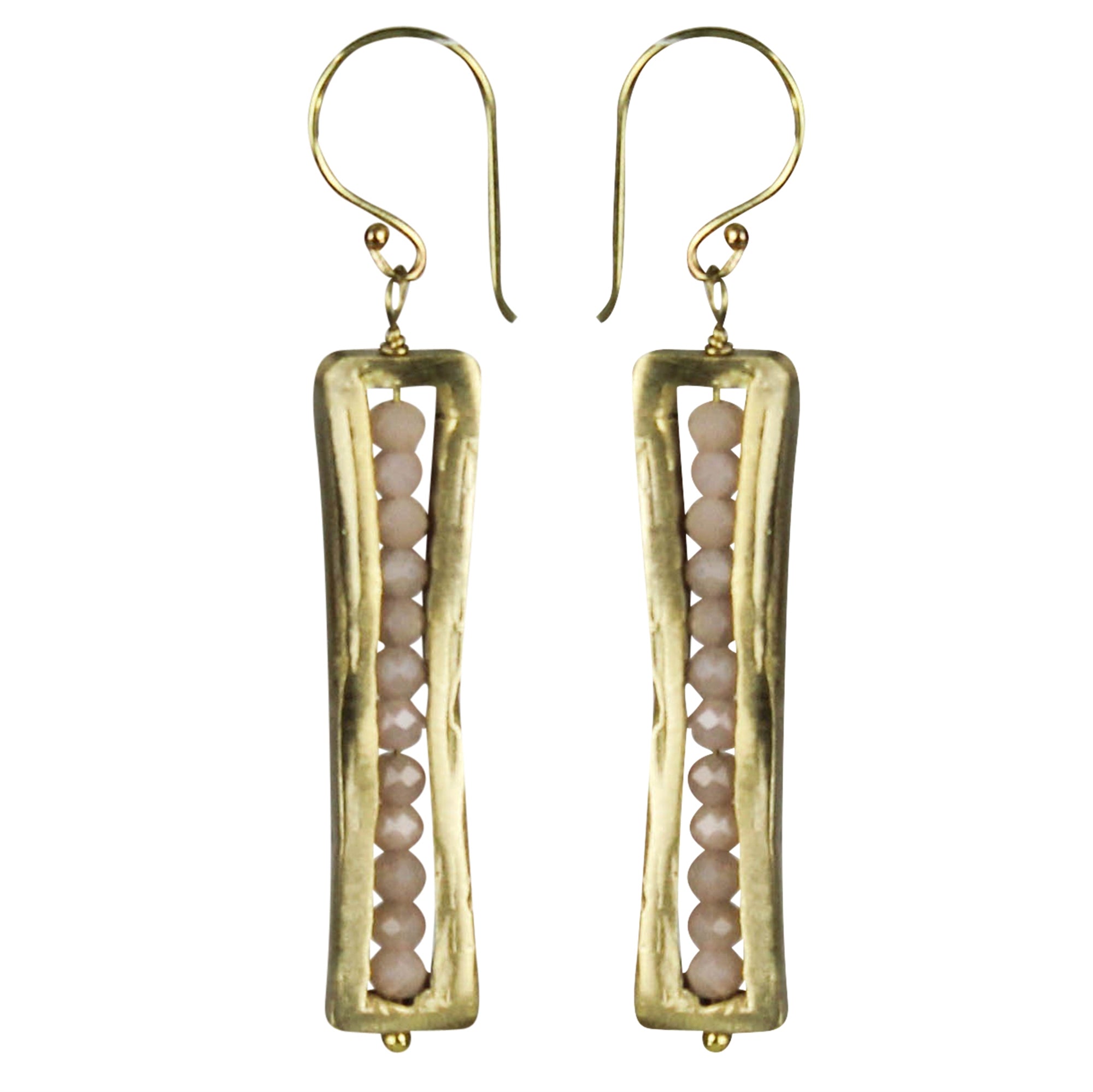 Cast Frame Earring - Peach Moonstone