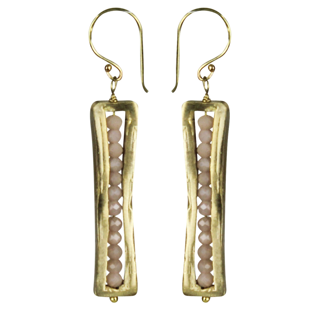 Cast Frame Earring - Peach Moonstone