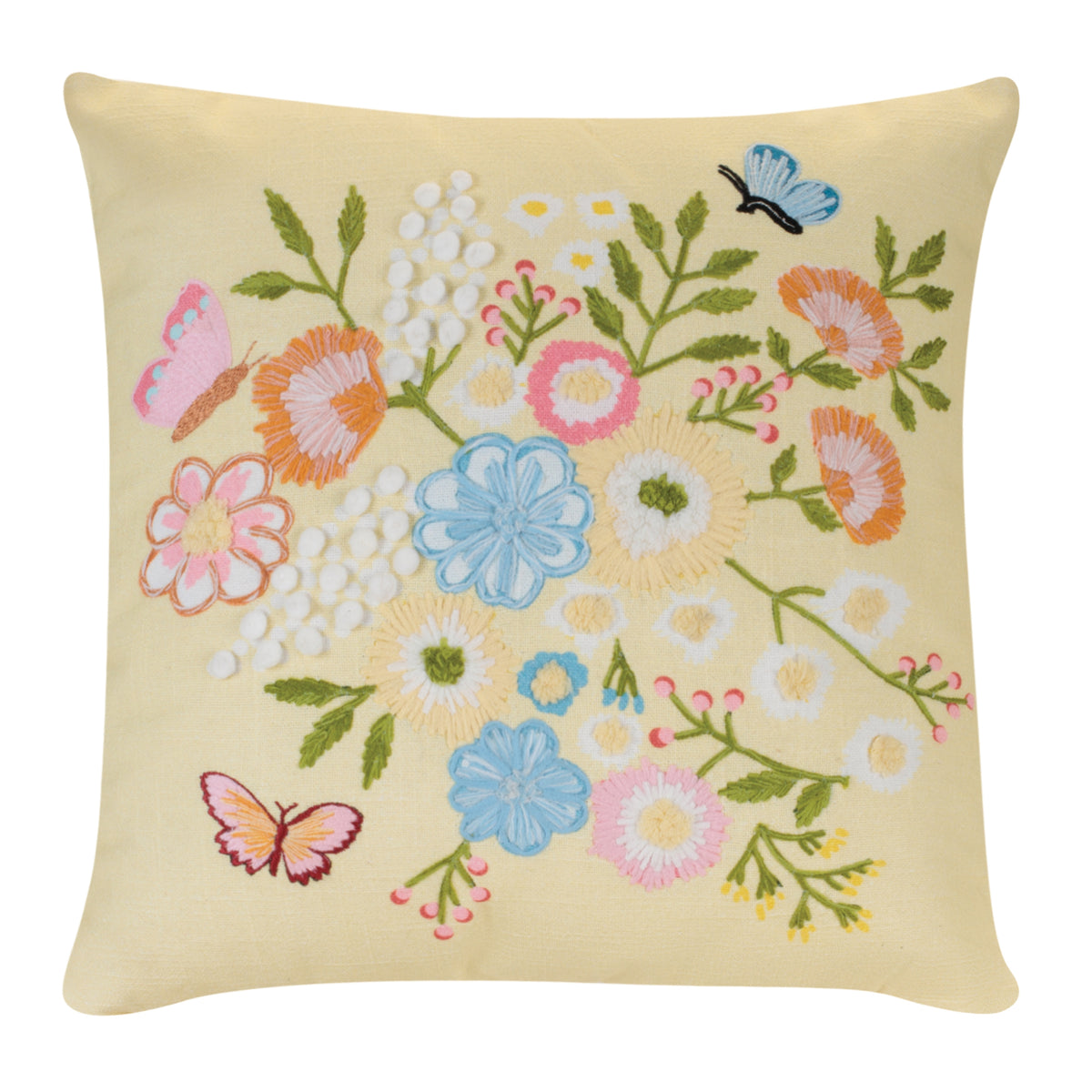 Pillow w/Flowers and Butterflies