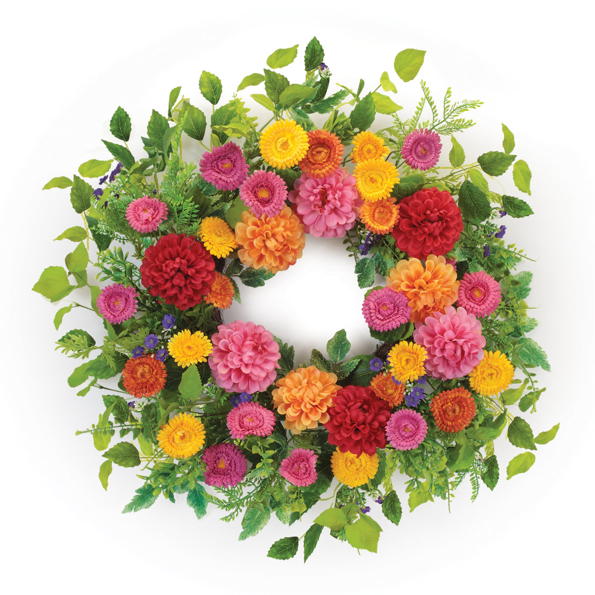 Mixed Zinnia Wreath