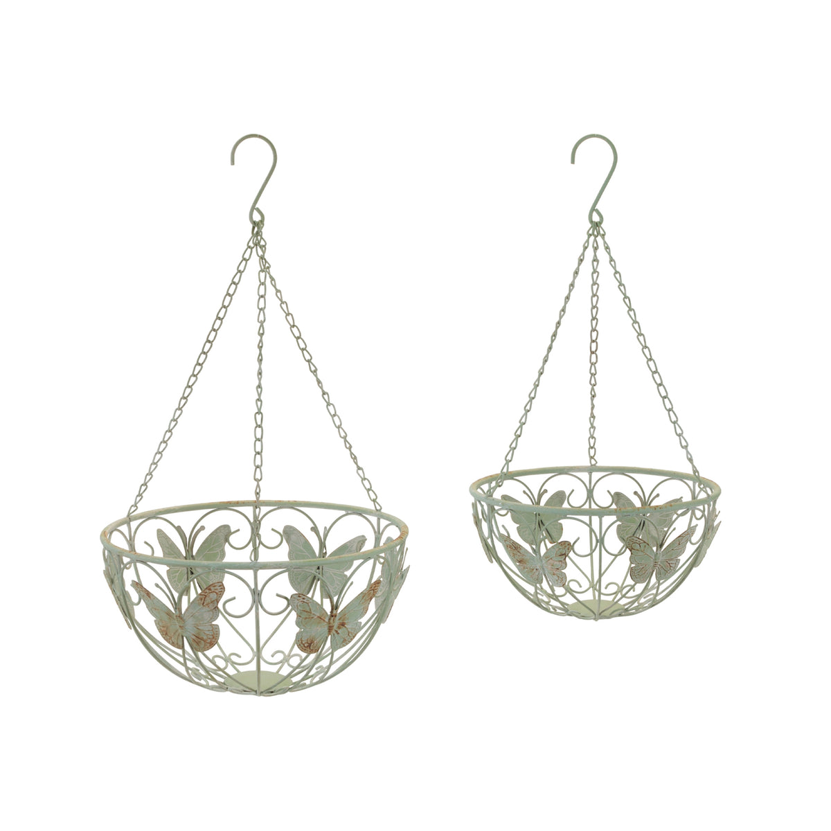 Hanging Basket w/Butterfly (S/2)