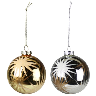 Etched Starburst Ornament, Set of 2