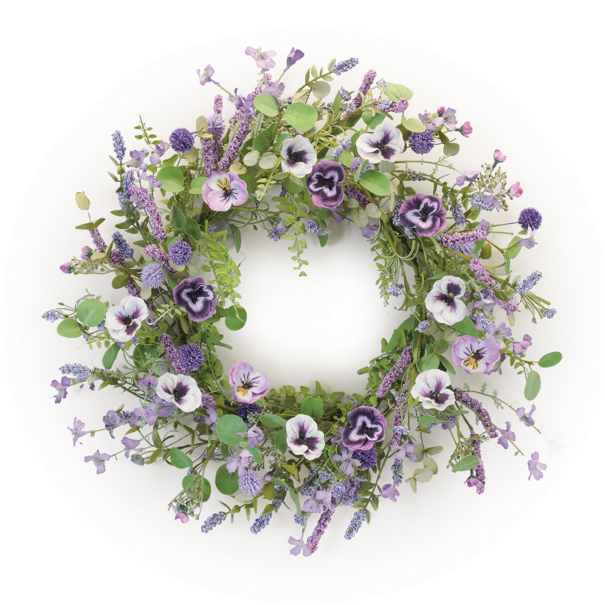 Mixed Pansy Wreath